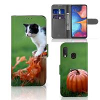 Samsung Galaxy A20e | Telefoonhoesje | Met pasjeshouder | Kitten - thumbnail