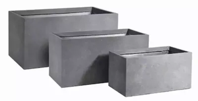 Mcollections Terrasafscheiding Plantenbak - 80 x 40 x 40 cm - Clayfibre - Grijs