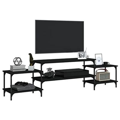 Tv-meubel 197x35x52 cm bewerkt hout zwart
