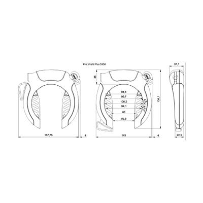 Abus Pro Shield plus 5950 NR + 6KS + ST5950 Frame Lock Set