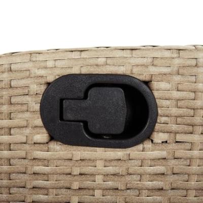 Tuinstoel verstelbaar met voetensteun poly rattan beige - thumbnail
