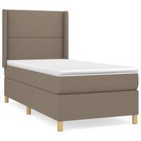 Boxspring met matras stof taupe 90x190 cm - thumbnail