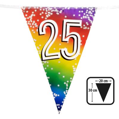 Vlaggenlijn Holografisch 25jaar 8 meter