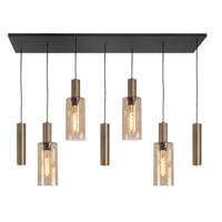 Highlight Hanglamp Perugia 4+3 lichts L 130 cm zwart amber - thumbnail