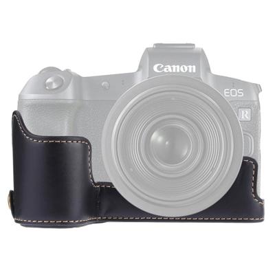 1/4 inch draad PU lederen camera half Case Base voor Canon EOS R (zwart)