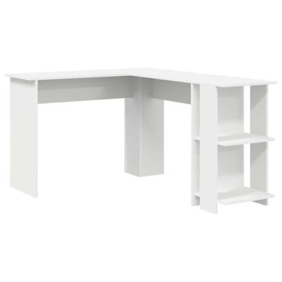 Hoekbureau met opslageenheid met plank Wit 140 x 113.5 x 75 cm