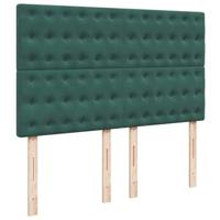 Boxspring met matras fluweel donkergroen 140x200 cm - thumbnail