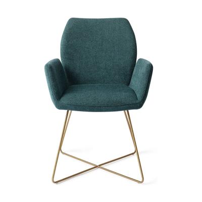 Jesper Home Eetkamerstoel 'Misaki' Cross Gold, kleur Merry Mermaid