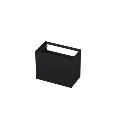 INK - Onderkast 2 Laden Push To Open 65cm Gelakt - 800x450x650 Mm - Mat Zwart