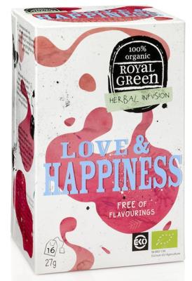 Royal Green Biologische Love & Happiness Thee 16 Zakjes Royal Green Biologische Love & Happiness Thee 16 Zakjes