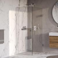 BRAUER Void Carving Douchecabine - 80x120x200cm - draaideur - glascoating - omkeerbaar - helder glas - Chroom GS-VOCC1H80120200CE - thumbnail