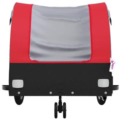 Fietstrailer 30 kg ijzer zwart en rood - thumbnail
