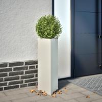 VidaXL Plantenbak driehoek 30x26x75 cm staal wit - thumbnail