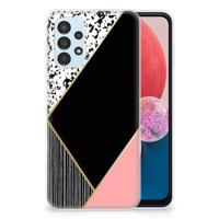 Samsung Galaxy A13 4G | TPU Hoesje | Zwart Roze Vormen - thumbnail