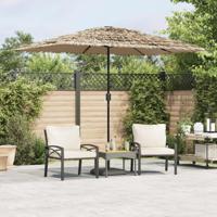 VidaXL Parasol met stalen paal 300x200x250 cm bruin - thumbnail