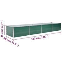 VidaXL Plantenbak verhoogd 320x80x45 cm gegalvaniseerd staal groen - thumbnail