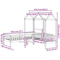 Kinderbed met huisje massief grenenhout wasbruin 80x200 cm - thumbnail