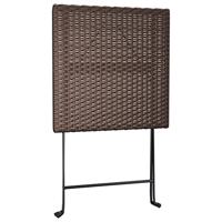 3-delige Bistroset inklapbaar poly rattan bruin - thumbnail