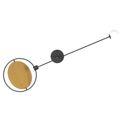 Zuiver Wandlamp 'Sirius' 125cm breed, kleur Zwart/Goud