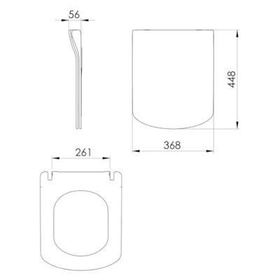 Closetzitting BWS Flat Inox Scharnieren en Softclose Wit