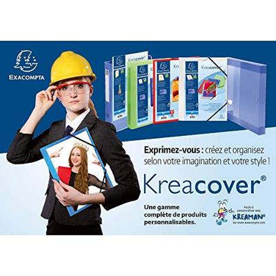 Exaclair Personaliseerbare ringmap Kreacover 4 ringen, transparant wit Exaclair Personaliseerbare ringmap Kreacover 4 ringen, transparant wit