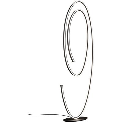 LED Vloerlamp - Cinque Ciola - 1 Lichtpunt van 62 Watt - Dimbaar - Aanpasbare Lichtkleur - Voetschakelaar - Mat Zwart - Metaal