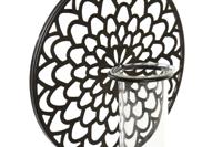 Kaarshouder DKD Home Decor Kristal Zwart Metaal Hout Bruin 20 x 20 x 36 cm - thumbnail