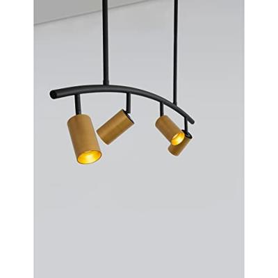 Lyora HanglampPogno 4-lichts zwart met goud rond - 9111457