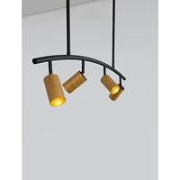 Lyora HanglampPogno 4-lichts zwart met goud rond - 9111457 - thumbnail