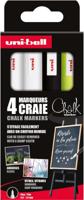 Uni-ball krijtmarker, ronde punt van 0,9-1,3 mm, etui van 4 stuks, assorti - thumbnail