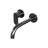 Gunmetal Edition inbouw wastafelmengkraan met gebogen uitloop, rozetten - C2 gunmetal geborsteld PVD - thumbnail