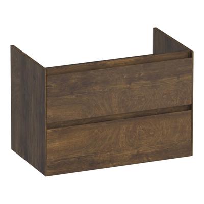 Brauer Inspire - Onderkast 80 cm - met 2 Softclose Lades Greeploos en 1 Sifon Uitsparing - Grove