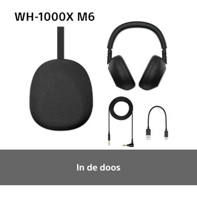 SONY WH-1000XM6 Vlaggenschip Noise Cancelling Over-Ear Draadloze Bluetooth Hoofdtelefoon, Handtekening Hi-Res Geluid, Comfort, Opvouwbaar Ontwerp, Duurzame Etui, 30 HR Batterij, iOS & Android - Zilver