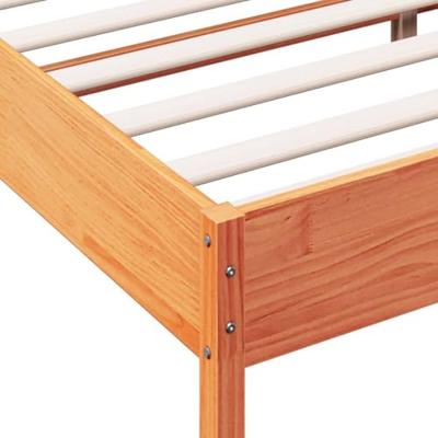Bedframe zonder matras massief grenenhout wasbruin 120x200 cm