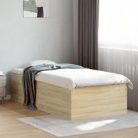 Bedframe bewerkt hout sonoma eikenkleurig 75x190 cm - thumbnail