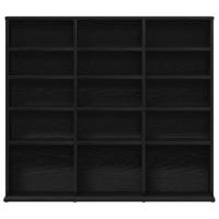 CD-kast 100,5x23x89,5 cm bewerkt hout zwart eikenkleurig - thumbnail