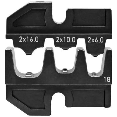 Knipex 97 49 18 Krimpinzetstuk Tweelings-adereindhulzen 6 tot 16 mm² Geschikt voor merk Knipex 97 43 200, 97 43 E, 97 43 E AUS, 97 43 E UK, 97 43 E US