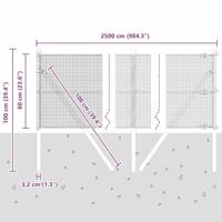 VidaXL Afrasteringspaal grijs 25 x 0,6 m (12 x 12 mm gaas) - thumbnail
