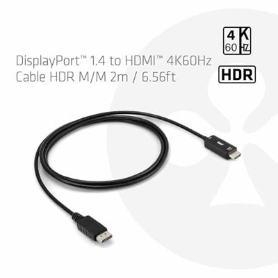 club3D CAC-1083 DisplayPort / HDMI Adapterkabel [1x DisplayPort stekker - 1x HDMI-stekker] Zwart 2.00 m