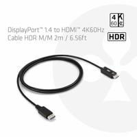 club3D CAC-1083 DisplayPort / HDMI Adapterkabel [1x DisplayPort stekker - 1x HDMI-stekker] Zwart 2.00 m - thumbnail