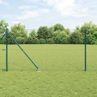 VidaXL Afrasteringspaal groen 10 x 1,4 m (50 mm gaas) staal en pvc - thumbnail