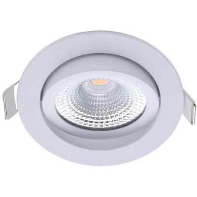 EcoDim - LED Spot - Inbouwspot - ED-10028 - 5W - Waterdicht IP54 - Dimbaar - Warm Wit 2700K - Mat Wit - Aluminium - Rond - Kantelbaar