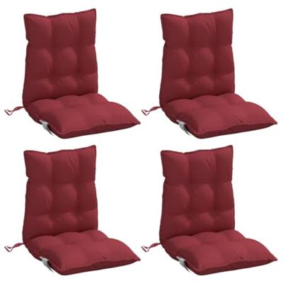 VidaXL Stoelkussens 4 st lage rug oxford stof wijnrood