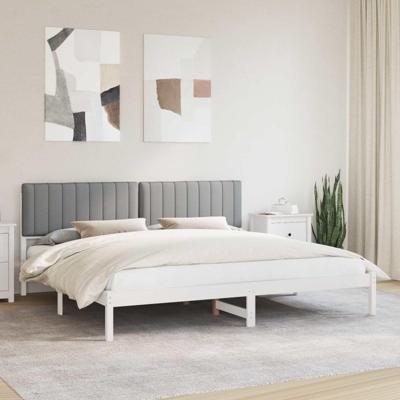 Bedframe met Gevoerd Hoofdgedeelte Lichtgrijs 200 x 200 cm