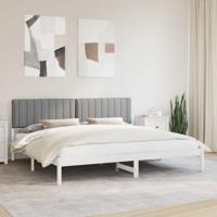 Bedframe met Gevoerd Hoofdgedeelte Lichtgrijs 200 x 200 cm - thumbnail