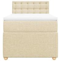 Boxspring met matras stof crèmekleurig 90x200 cm - thumbnail