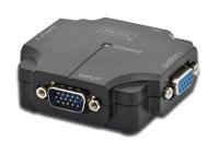 DIGITUS Professional VGA splitter, 2-poort, plastic behuizing, 350 MHz, HDSUB 15/M - 2x HDSUB 15/F, max. resolutie 1920x1080 pixels, zwart - thumbnail