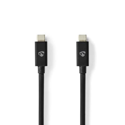 Nedis USB-Kabel | USB 4.0 Gen 2x2 | USB-C Male | USB-C Male | 240 W | 8K@60Hz | 20 Gbps | Vernikkeld | 2.00 m | Rond | PVC | Zwart | Envelop - Nedis USB-Kabel | USB 4.0 Gen 2x2 | USB-C Male | USB-C Male | 240 W | 8K@60Hz | 20 Gbps | Vernikkeld | 2.00 m | Rond | PVC | Zwart | Envelop -