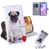 Mopshond patroon gekleurde tekening horizontale Flip lederen case voor Huawei Nova 3 met houder & card slots & portemonnee - thumbnail
