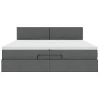 Ottoman bed met matras 200x200 cm stof donkergrijs - thumbnail